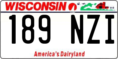 WI license plate 189NZI
