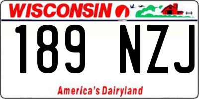 WI license plate 189NZJ