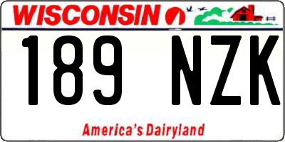 WI license plate 189NZK