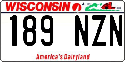 WI license plate 189NZN