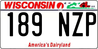 WI license plate 189NZP