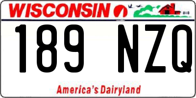 WI license plate 189NZQ