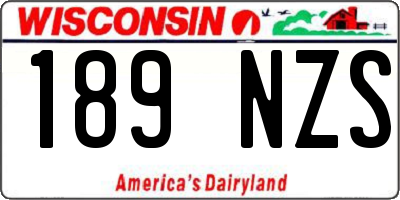 WI license plate 189NZS