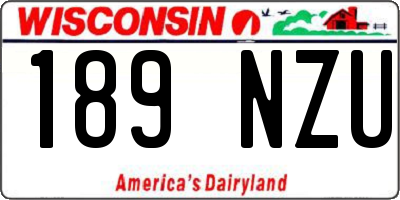 WI license plate 189NZU