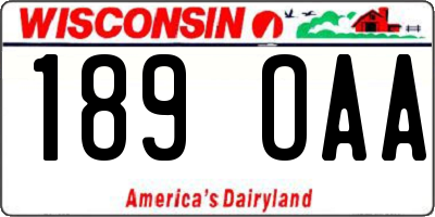 WI license plate 189OAA