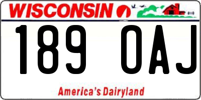 WI license plate 189OAJ