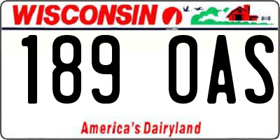 WI license plate 189OAS