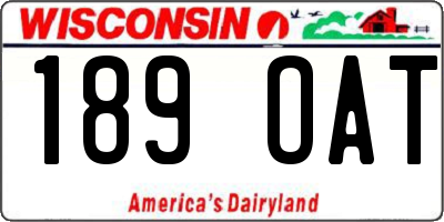 WI license plate 189OAT