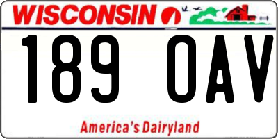 WI license plate 189OAV