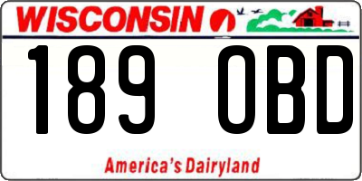 WI license plate 189OBD