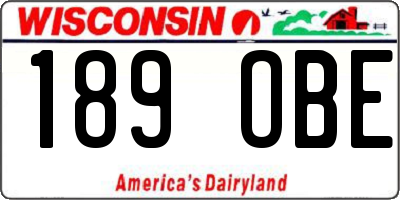 WI license plate 189OBE