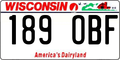 WI license plate 189OBF