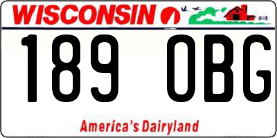WI license plate 189OBG