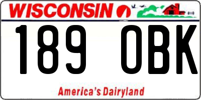 WI license plate 189OBK
