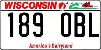 WI license plate 189OBL