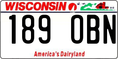 WI license plate 189OBN