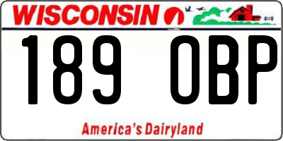 WI license plate 189OBP