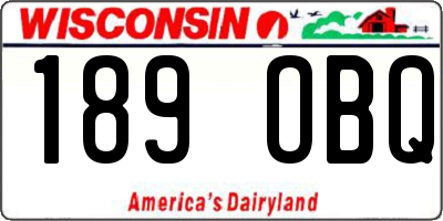 WI license plate 189OBQ
