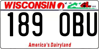WI license plate 189OBU