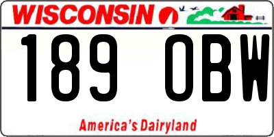 WI license plate 189OBW