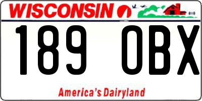 WI license plate 189OBX