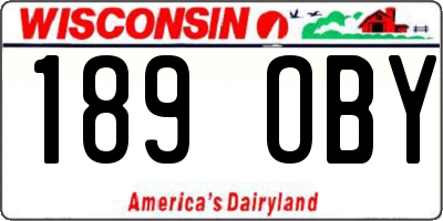 WI license plate 189OBY