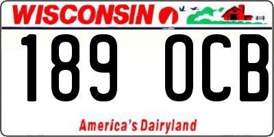 WI license plate 189OCB