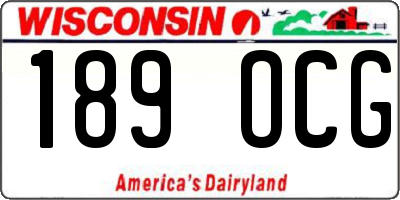 WI license plate 189OCG