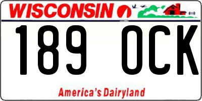 WI license plate 189OCK