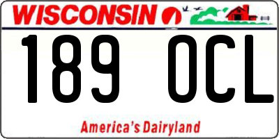 WI license plate 189OCL