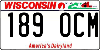 WI license plate 189OCM