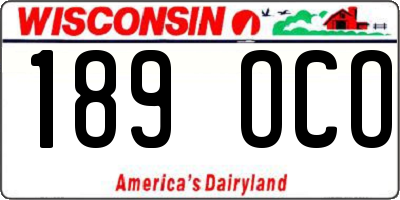 WI license plate 189OCO