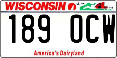 WI license plate 189OCW