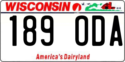 WI license plate 189ODA