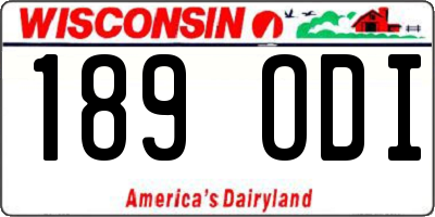 WI license plate 189ODI