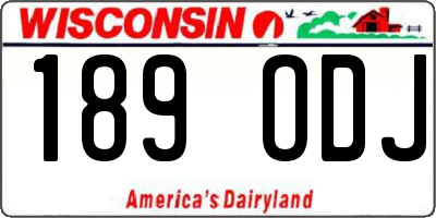 WI license plate 189ODJ