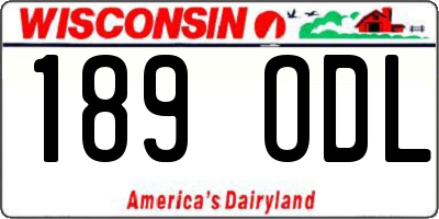 WI license plate 189ODL
