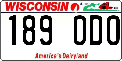 WI license plate 189ODO