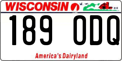 WI license plate 189ODQ