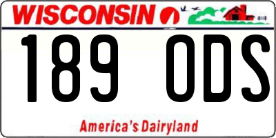 WI license plate 189ODS