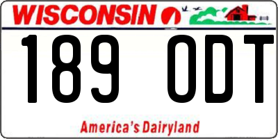 WI license plate 189ODT