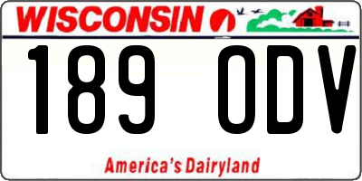 WI license plate 189ODV