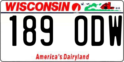 WI license plate 189ODW