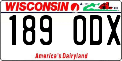 WI license plate 189ODX