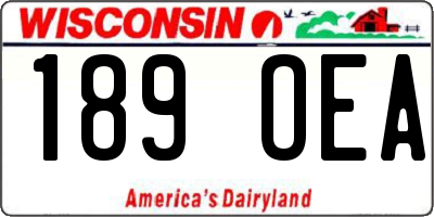 WI license plate 189OEA