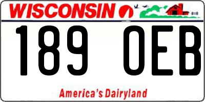 WI license plate 189OEB
