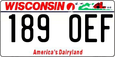 WI license plate 189OEF