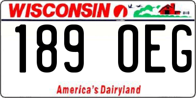 WI license plate 189OEG