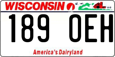 WI license plate 189OEH