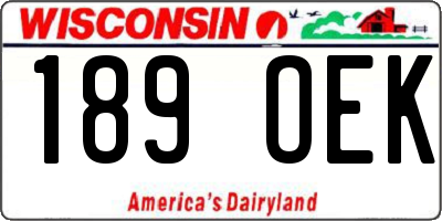 WI license plate 189OEK